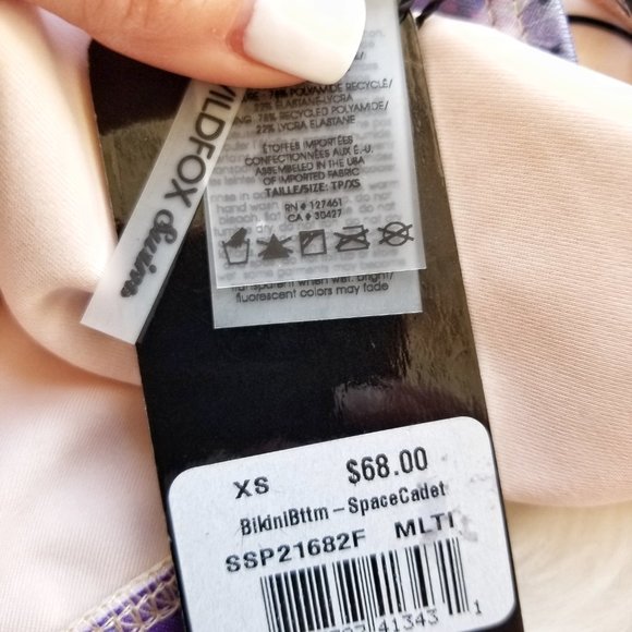 WILDFOX Sz XS Space Cadet Purple Hipster Full Bikini Bottoms Swim NWT #1642 - Picture 3 of 4